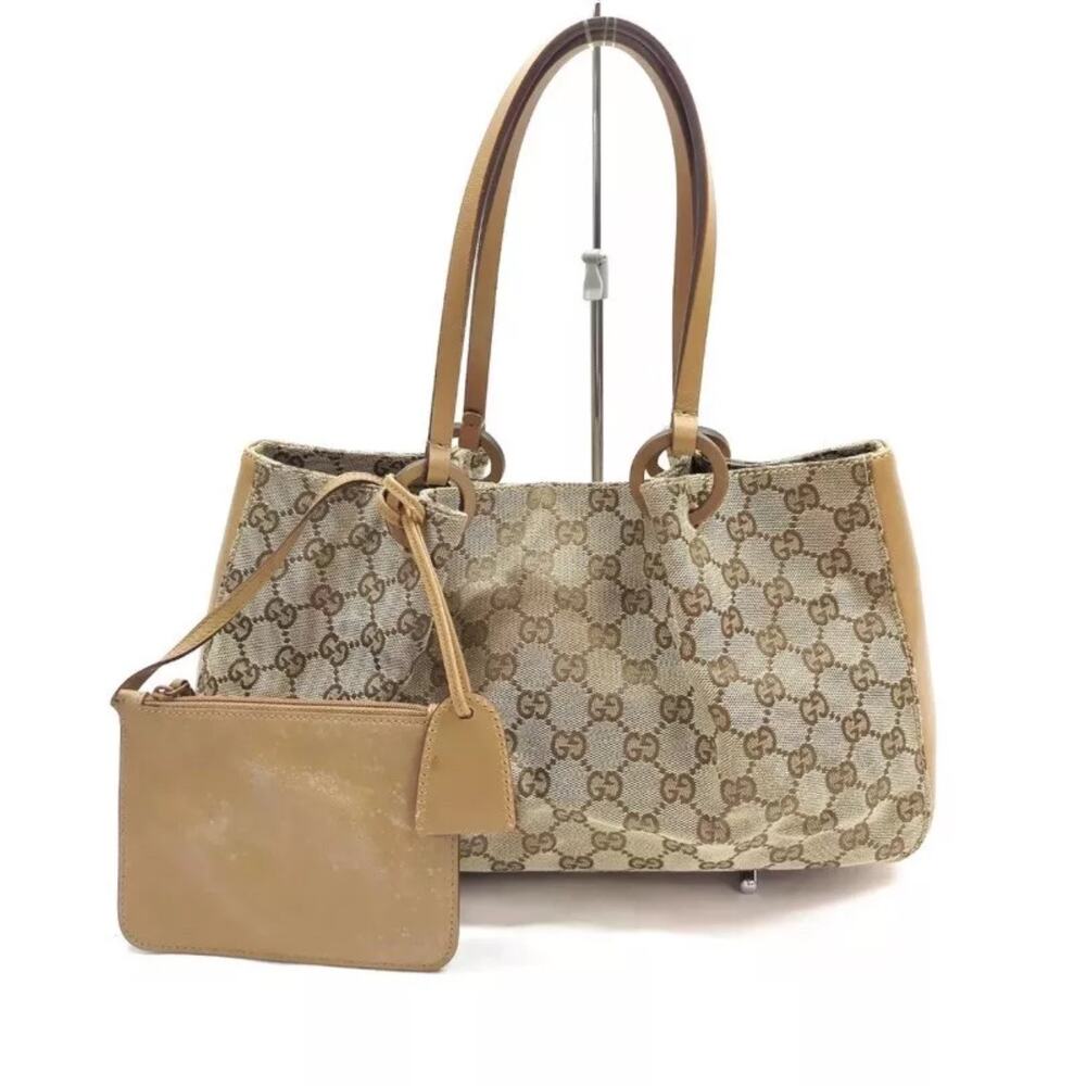 Gucci GG Leather Bell Handle Vintage EUC